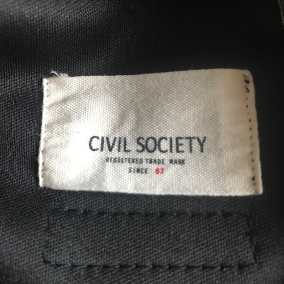 Civil Society Zip Up Bomber Track Jacket Men’s XL Black Gray Contemporary - Picture 11 of 13